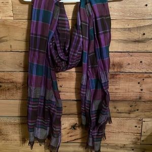 Purple plaid scarf